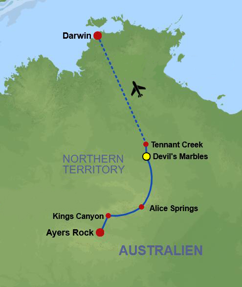 map central AUS